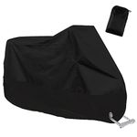 KAPOO Outdoor Waterproof Motorcycle Cover Snow Bike Cover for Harley Davidson Honda Suzuki Kawasaki Yamaha and All Motors, 190T, XXL 245X105X125cm,Negro