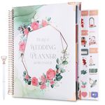 Wedding Planner Organizer Book, UK Bridal Planning Book & Organising Diary with Pen and Stickers, Includes Checklists, Guides, Countdowns and Undated Diary, Engagement Gift for Couples