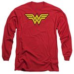 DC Comics Wonder Woman Logo Adult Long-Sleeve T-Shirt, XX-Large Red