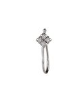 Abhooshan 92.5 Sterling Silver Light Weighted Clip On Nose Pin with Cubic Zirconia (CZ) Stones. Non Piercing Nose Pin for Girls and Women Wife Sister Friend (White Zirconia)