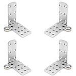 4 Pack Door Pivot Hinges Heavy Duty Hinges for Wood Doors, 180 Degree Shaft Stainless Steel Top and Bottom Set Pivot Hinge System， Load 50KG/Pair