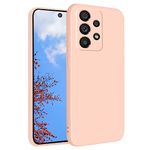 Phone Case for Samsung A32 Case Silicone Purple Soft and Silky, Aesthetic Samsung Galaxy A32 Case Shockproof Square Edge Cover Slim Anti-Fingerprint (Pink)