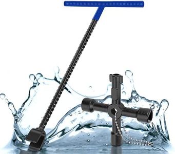 Mechands Water Meter Key 2Pcs – Steel Water Shut Off Tool Includes 16 inch box end Water Meter Wrench & 1 Black Utility Key – Perfect for electric water gas meter box cupboard cabinet, opening key