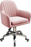 My Art Design - 1 Swivel Chair Modern, Elegant & Comfortable Velvet Arms Chairs for Dinning Living Hotel Cafe Office (Pink)