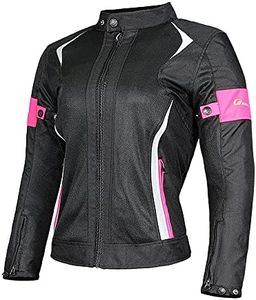 Riding Tribe Women Motorcycle Jacket Protective Gear Jackets Waterproof Moto Pants Motorbike Breathable Mesh Touring Clothing, Pink Jacket, X-Large