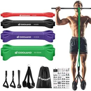 Odoland Bande Élastique Fitness avec Repose-Pieds, Bande de Résistance Durable, Élastique de Musculation, Bandes de Fitness pour la Musculation, Pilates, Yoga, Gym Entraînement