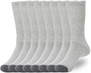 WANDER Women's Athletic Crew Socks 8 Pairs Cushion Running Sport Wicking Cotton Socks for Women 7-10/10-14(Shoe Size :7-10, 8 Pairs Grey)
