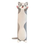 TechMax Solution The Perfect Grey Long Dog Plush Pillow for Snuggly Nights and Sweet Dreams an for Anyone in Need of Cuddly Comfort