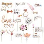 Misscrafts Bridal Shower Photo Booth Props (23Count) Wedding Bachelorette Party Favor, Assorted Designs and Sticks Best for Engagement Parties & Selfies Fun Signs for Bride to Be