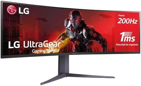LG 45GR75DC-B - Monitor Gaming Ultragear Curvo, 45 Pulgadas, 5120x1440, Panel VA,200 Hz, 1 ms, 32:9, USB-C, Negro