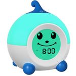 I·CODE Teach Me Time Kids Alarm Clock, Children's Sleep Trainer with Emoji,Toddler Sleep Aid Night Light with Auto-Off Timer,Perfect for 2-9 Years Old Younger Children (Blue)