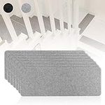 TOPAUP 7 Pcs Stair Tread Mats Non-Slip Self-Adhesive Stair Pads Step Protectors with Reusable Adhesive for Home Staircase Decoration(Light Grey/55 x 20 cm)