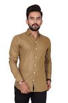 Besix Men Regular Fit Solid Khaki Colour Cotton Blend Spread Collar Casual Shirt(CSRMNKT_Khaki_XXL)