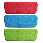 AXEVU Reusable 3 Pcs Cleaning Mop Pads || Microfiber Spray Mop Replacement Pad || Household Mopping Cleaning Accessories (Multi Color) 3pcs Set