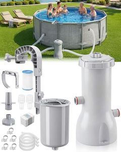 Juecity 1000 GPH Pool Pumps and Skimmer for Above Ground, Floating Pools Surface Skimmer Basket with 10 Pcs Skimmers Socks, Swimming Pools Pump with Removable Filter Cartridge, Pool Accessories Combo
