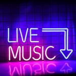 VVWV Live Music Neon Sign LED Strip for Home Wall Decoration (14 x 10 Inch)