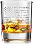 2nd Amendment American Flag - Old Fashioned Whiskey Rocks Bourbon Glass - 10 oz capacity