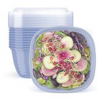 Bentgo Prep - 1-Compartment Bowls with Custom Fit Lids - Reusable, Microwaveable, Durable BPA-Free, Freezer and Dishwasher Safe Meal Prep Food Storage Containers - 10 Bowls & 10 Lids (Periwinkle)