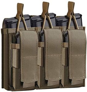 Tactical Mag Pouch for Rifle and Pistol, Open-Top Molle Double/Triple Magazine Pouches Holder Carrier for M4 M14 G36 HK416 Magazines and Glock 17 M1911 9MM