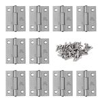 Adiyer 10pcs 304 Stainless Steel 1.5-inch Folding Butt Hinges Home Furniture Hardware Door Hinge Small Hinges for Wooden Boxes Lid Jewelry Box Crafts (38mm x 30.5mm x 1mm)