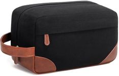 Vorspack Large Toiletry Bag Hanging Dopp Kit for Men Water Resistant Canvas Shaving Bag with Large Capacity for Travel- Black