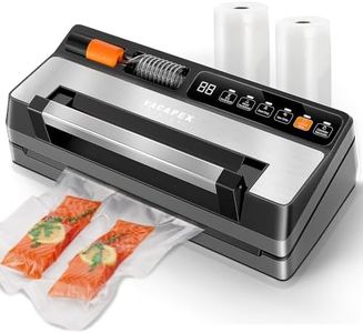 2026 Upgraded Vacuum Sealer Machine, Vacapex Pro Vacuum Sealer for Food with Precision Suction Control, 17mm Dual-Seal, Dry/Moist/Pulse Mode, Cutter&Roll Storage, Hose&2 Rolls, Meal Prep & Sous Vide