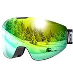 VENNERLI Ski Goggles Snow Goggles OTG Anti-Fog for Women Men Adults Interchangeable Lens 100% UV 400 Protection for Outdoors Snowmobile Skiing Skating