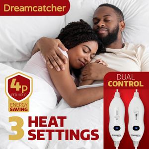 Dreamcatcher King Size Electric Blanket – Sherpa Fleece, 3 Heat Settings, Dual Controllers, Machine Washable