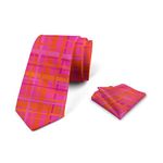 Ambesonne Men's Tie Set, Hot Pink and Burnt Orange, Default