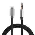 Aux Cord Lightning to 3.5mm Aux Stereo Audio Cable Adapter Compatible with i-Phone 14/13/12/11/XS/XR/X/8/7/All iOS for Car Home Stereo,Speaker,Headphone 3.3ft