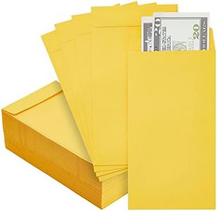 100 Pack Money Envelopes for Cash, Payroll, Money Saving, Coins, Currency, 100GSM, Yellow (4 x 7 In)
