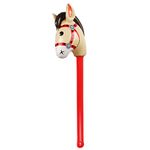 LAUQEE Inflatable Stick Horse,Inflatable Horsehead Stick Balloon Pony Stick for Christmas Horse Themed Birthday Party Decorations Supplies Favors Props Cowboy Horse Costume Stick,37 Inch