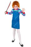 The Fancy Dress Kids Girls Evil Puppet Costume Possessed Horror Movie Dummy Dress Outfit Children's Girls Halloween Chucky Costumes 7-8 Years