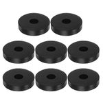 HARFINGTON 8pcs Rubber Spacer 2 Inch OD 0.55 Inch ID 0.4 Inch Thick Neoprene Round Anti Vibration Isolation Pads Isolator Rubber Washers Bushings for Home Cars Boat Accessories, Black