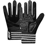 Weight Lifting Gloves Full Finger Protection Work Out Gym Gloves Men Women with Wrist Wraps Support, Anti-Slip Grip Touchscreen Gloves for Exercise Weightlifting Rowing Biking Training (Black,M)