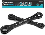 DURATECH 4-in-1 Reversible Ratcheting Wrench Set, Double Box End Wrench Set, 2-Piece, 8mm, 10mm, 12mm, 13mm, 16mm, 17mm, 18mm, 19mm, Metric