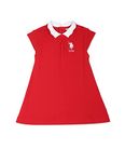 U.S. POLO ASSN. Girl's Cotton A-Line High-Low Casual Dress (UGDRS0167_Me. Red_M)