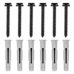 ELIVED Lag Bolt Kit for Mounting TV Wall Bracket into Wood or Concrete Wall, Sturdy Anchors Included, High Strength M8 Lag Bolt, Mount TV Wall Mount into Brick Wall with Wall Plugs, EV034