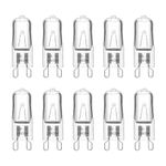 SCNNC G9 Halogen Oven Bulb 25W 230V, Dimmable 330LM Warm White 2700K Halogen Capsule Bulb G9 Cooker Bulb, 2 Pin G9 Halogen Bulb for Oven, Microwave, Cooker, Wax Burner, Pack of 10