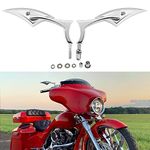 DREAMIZER Motorcycle Mirrors Chrome Compatible with Harley Davidson - Spear Blade Side Mini Mirror for Sportster 48 Road Glide Ultra Limited Road King Softail Fatboy Street Glide