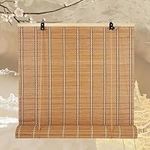 Natural Bamboo Roller Blinds,Blackout Roller Blinds,Roman Blind with Lifter,Partition Blind Sun Shade,Light Filtering/Anti-UV,for Indoor/Outdoor/Garden,Width×Height (140cm x 110cm(55x43in))