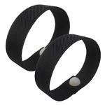 Motion Sickness Bands- Waterproof, 10+ Colors, Durable- Nausea Relief Wristband- Anxiety, Vertigo (Pair) (Black, Small 6 in.)