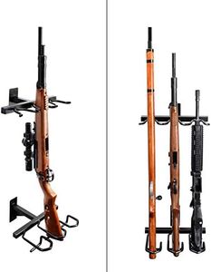 Adoreal Gun Rack, Gun Rack Wall Mount for Rifles and Shotguns, Rifle Rack - Heavy Duty Steel, 3-Slot