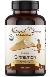 Natural Choice Botanicals USDA Certified Organic Ceylon Cinnamon Capsules, Non-GMO Verified Supplement - 120 Capsules, 2 Month Supply