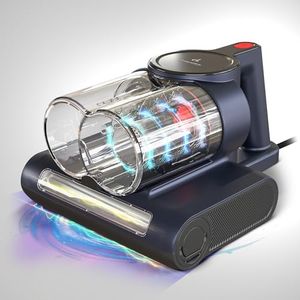 DOMESTICA Dustro Handheld Mattress Vacuum Cleaner For Home With 13KPA Suction For Dust & Mites|Bed Vacuum Cleaner With Vibration,UV-C Light,HEPA Filter,45000Rpm,Ultrasonic Waves & 60°C Heat Air,Black