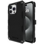 Case-Mate Shield Carbon Series-iPhone 15 Pro Max Case 6.7" [Compatible with MagSafe] [21FT Military Grade Drop Protection] Magnetic Charging Phone Case Cover with Belt Clip Holster Kickstand-Black