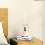 Essential Oil Diffuser, USB Powered 0.5-1L Low Noise Candlelight Mist Humidifier, Automatic Power Off Candlelight Aromatherapy Machine for Relaxing (Pink)