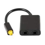 Erthree 2 Out 1 in Optical Audio Splitter,Dual Port Optical Audio Cable Adapter,for Splitter Fiber Replacement