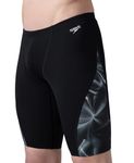 Speedo Men's Endurance+ Digital Print V-Cut Jammer Swimming Trunks | Quick Drying Fabric | UPF 40+ Sun Protection | Chlorine Resistance Swimming Costume | Drawstring Waist