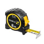 STABILA BM 300 Pocket Tape Measure 8M Double-Sided Metric Scale Shatterproof PC/ABS Housing SPIKES Hook Belt Clip MID Accuracy